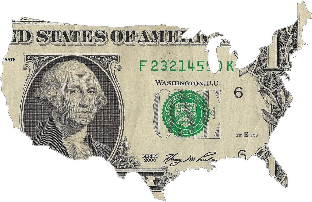 usa, map, dollar